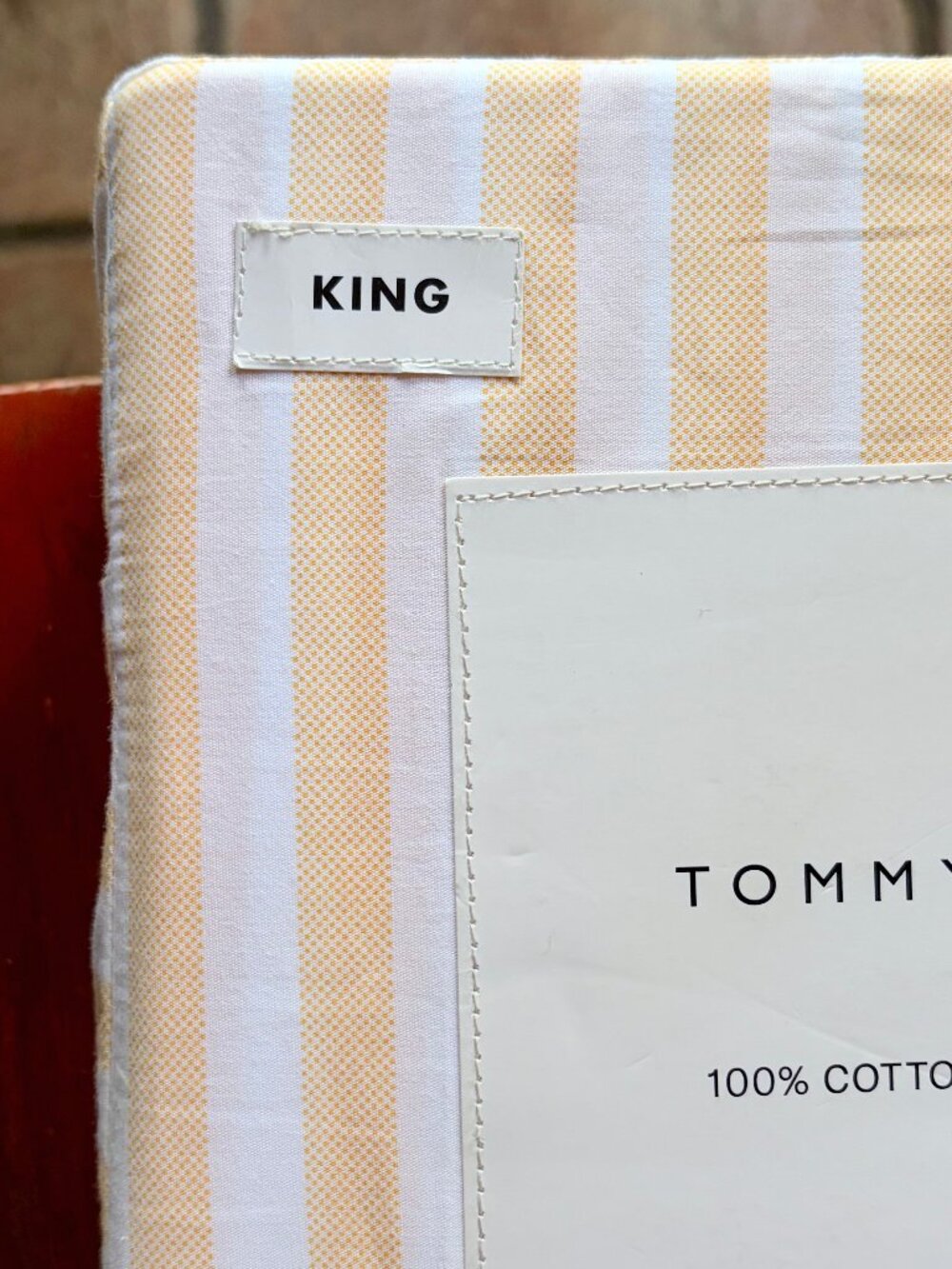 Tommy Hilfiger Laguna Beach Yellow Stripe Percale Cotton King Sheet Set